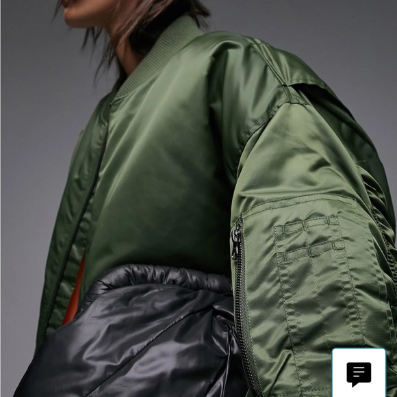 ASOS Green bomber jacket -Size Small - Picture 3 of 4